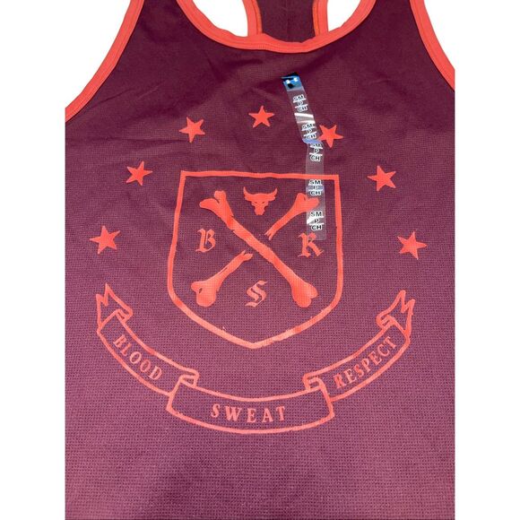 Under Armour Project Rock BSR Burgundy Gym Tank Top Shirt Mens Small NWT - Picture 2 of 5